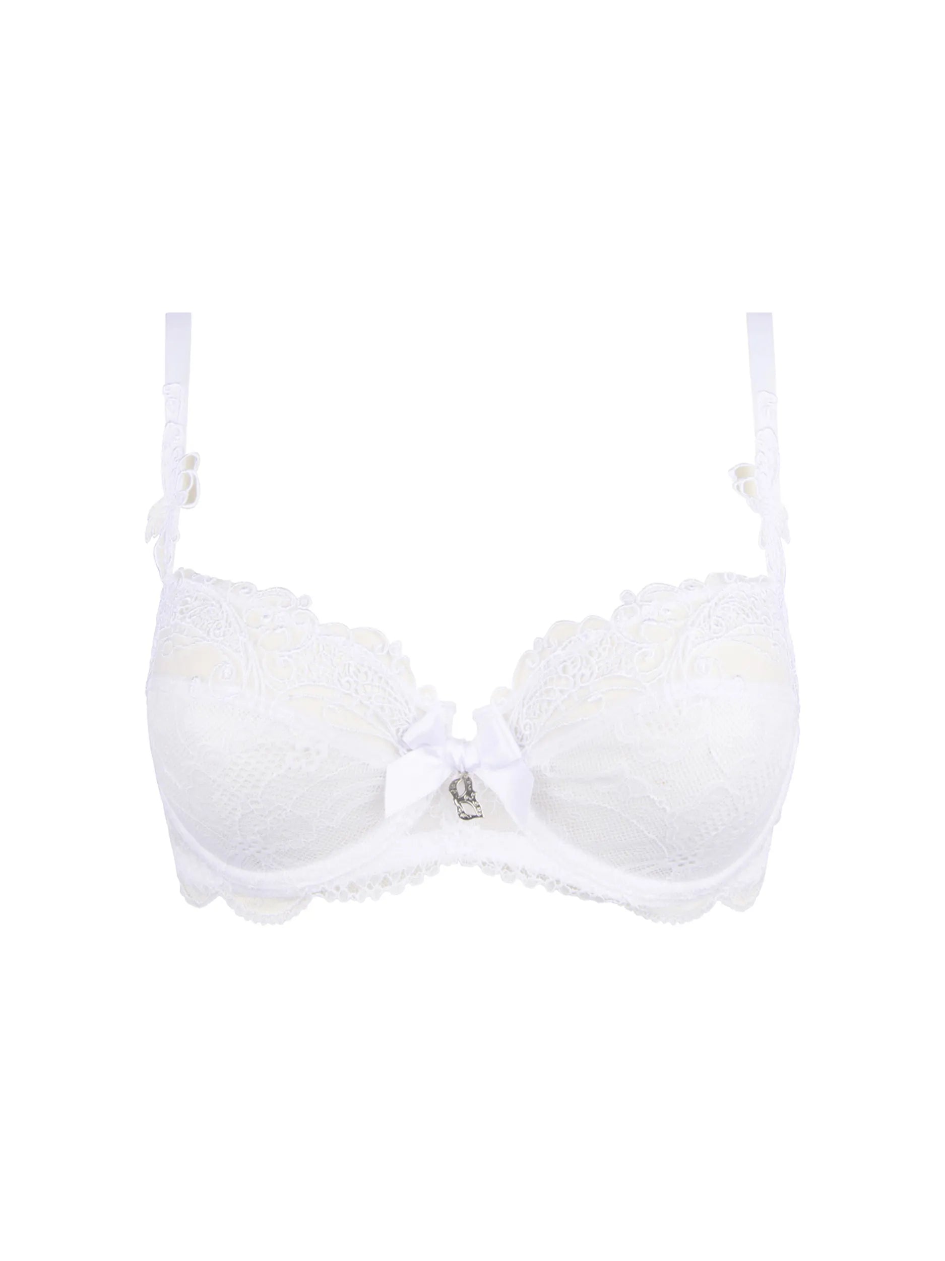 Soir De Venise Demi Cup Bra In Blanc - Lise Charmel Comfortable Bralette Style