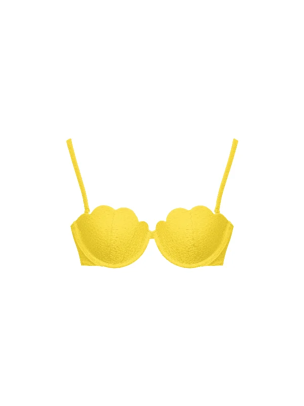 The Contour Bra - Lemon (Embossed) Sleek Push-Up Bra