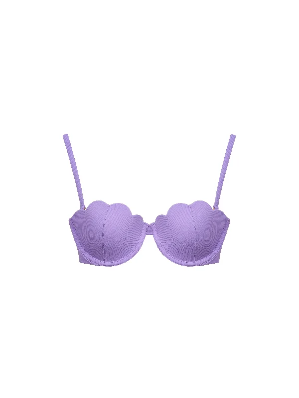 The Contour Bra - Violet (Ribbed) Soft Cotton Bra