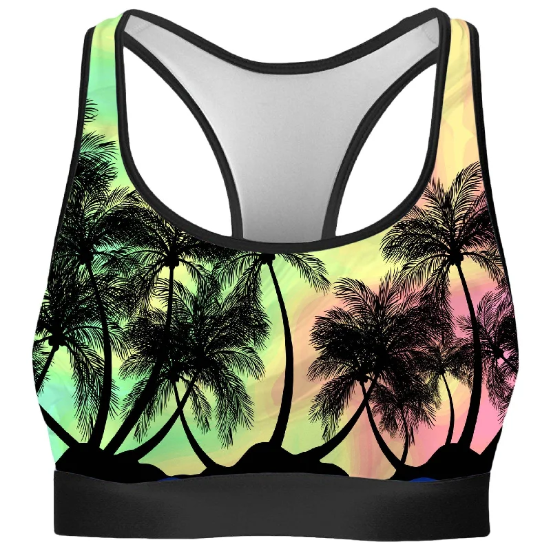 Tropical Sunset Rave Bra Comfortable Active Bra