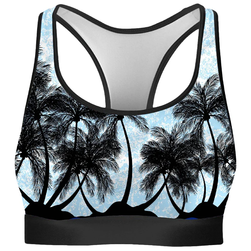 Tropical Waves Rave Bra Breathable Sports Bra