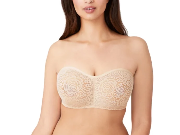 WACOAL 854205 HALO LACE STRAPLESS BRA Soft Mesh Bra