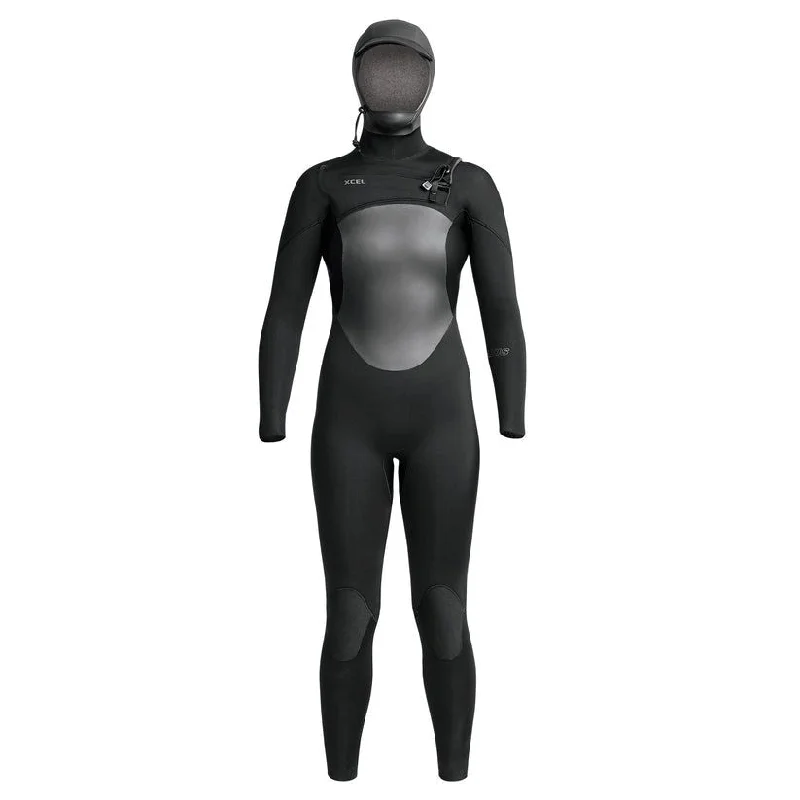 Xcel Womens Axis Hooded 5/4mm Wetsuit Hoodie with Elastic Waist Stretchable Comfortable