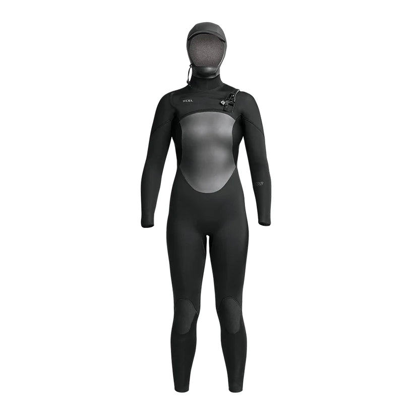 Women's Xcel Axis 5/4 Hooded Wetsuit Hoodie with Hem Applique Textured Unique