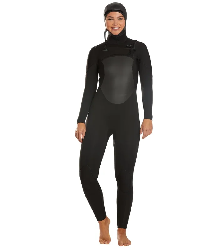 Xcel Women's Axis Hooded 5/4mm Fullsuit Wetsuit Black Hoodie with Lace Feminine Delicate