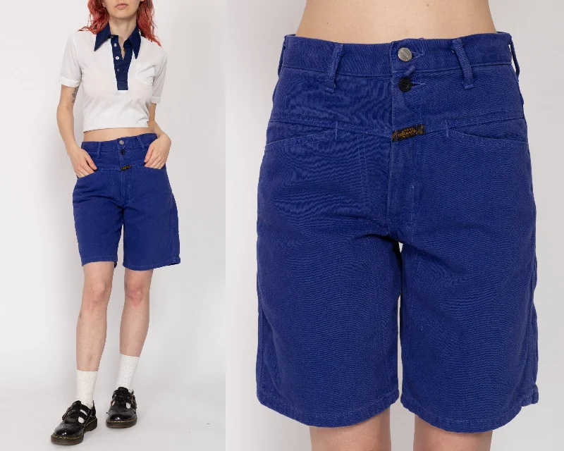 XS 90s Marithe Francois Girbaud Royal Blue Jean Shorts 25" Comfortable Faded High-Rise Jeans