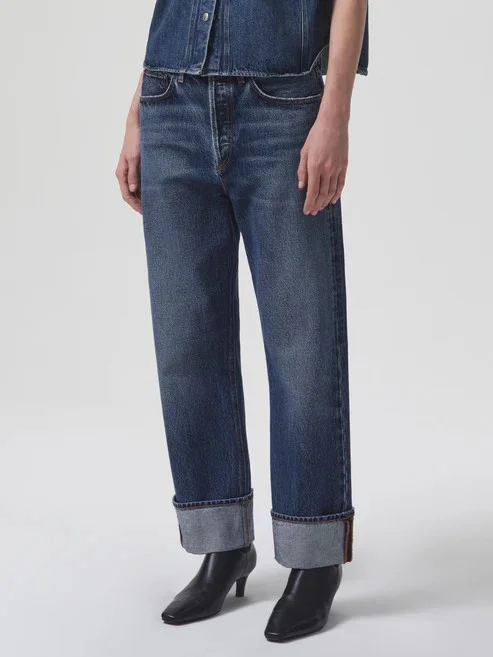 Fran Low Slung Relaxed Jean Classic Blue Denim Jeans