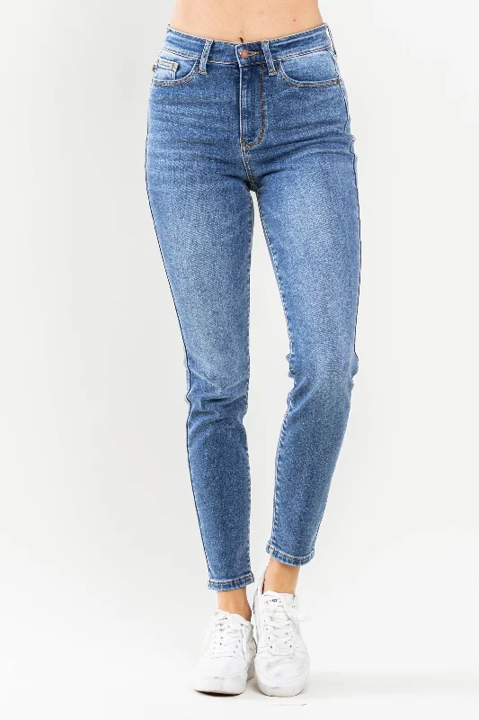 Judy Blue High Rise Thermal Skinny Jean 82349 Trendy Pleated Waist Jeans