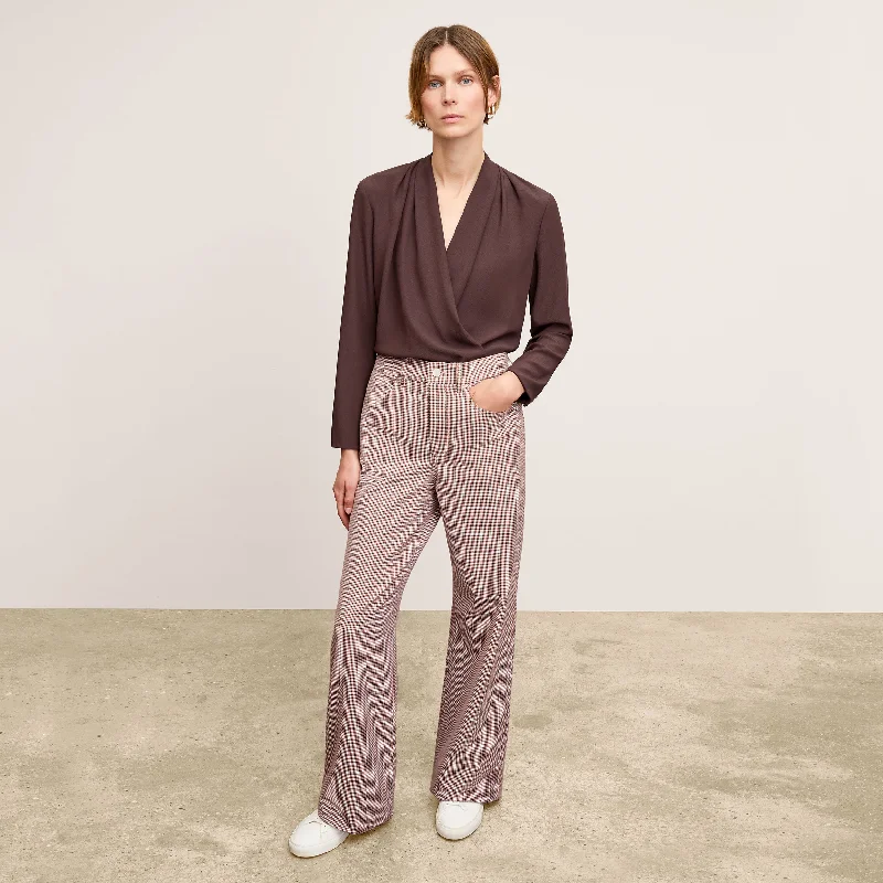 Milo Wide-Leg Jean - Stretch Twill :: Mini Check Chic Faded Blue Jeans