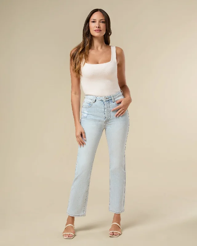 Straight Leg Jean Comfortable Full-Length Denim Jeans