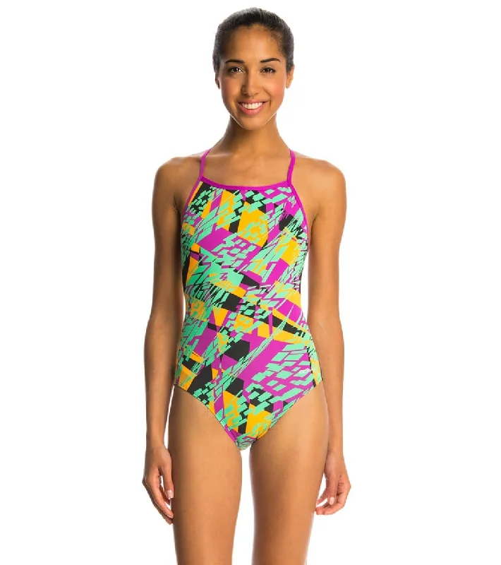 Dolfin Zephyr V-Back One Piece Swimsuit Multi Zephyr Adjustable Strap Swimsuit