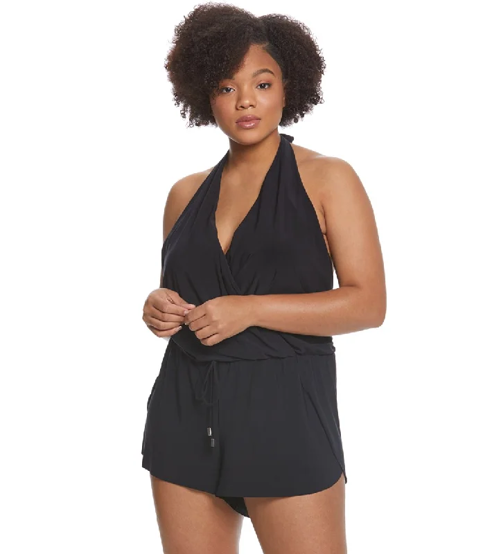 Magicsuit by Miraclesuit Plus Size Bianca Swim Romper Black High-Waist Bikini Set