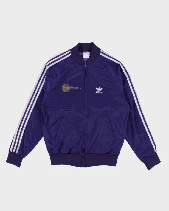 70s/80's Vintage Woman's Purple Adidas ATP Baseball Zip Up Track Jacket - M Lace Jacket Ribbed Jacket Sequined Jacket