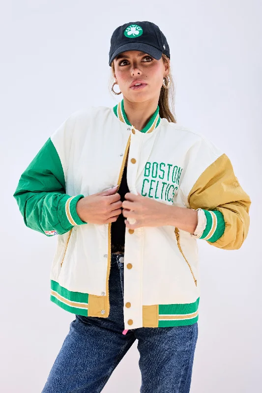 Unisex Celtics Bomber Jacket Hoodie Zip-Up Jacket Button-Up Jacket