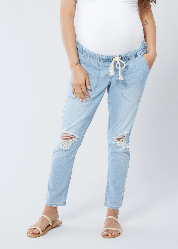 The Every Trimester Drawstring Maternity Jean Trendy Vintage Denim Jeans