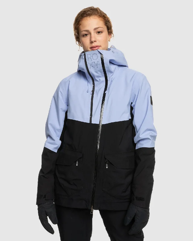 Womens Gore-Tex Stretch Purelines Jk Snowboard Jacket A-Line Jacket Boat Neck Shawl Collar