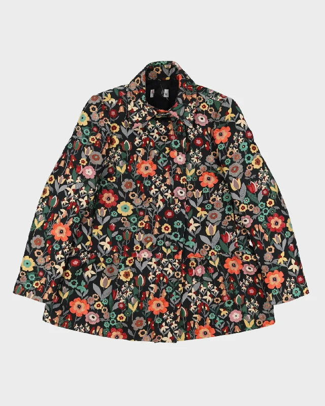 Red Valentino Floral Jacket - S Boat Neck Shawl Collar Notched Collar