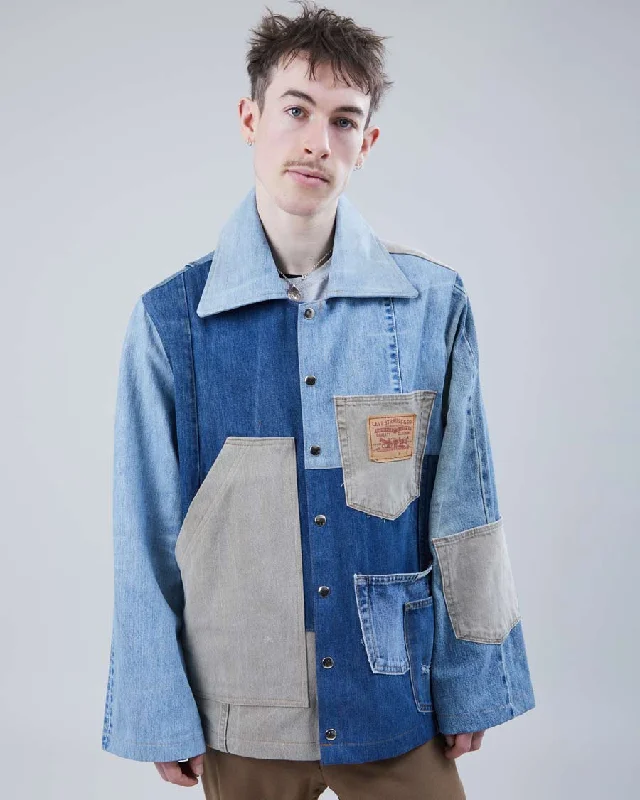 Rokit Originals Reworked Denim Unisex Jacket - M Nylon Jacket Polyester Jacket Spandex Jacket