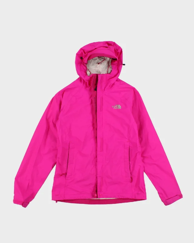 The North Face Bright Pink Hooded Jacket - XS Tiered Jacket Buttoned Jacket Zippered Jacket