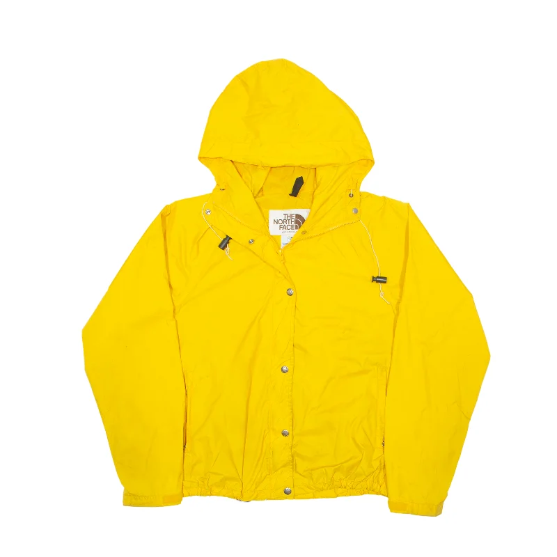 THE NORTH FACE Gore-Tex Rain Jacket Yellow Nylon 80s Womens M Knit Fabric Woven Fabric Fleece Fabric