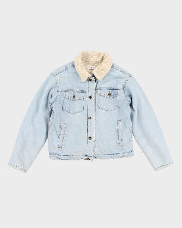 Tna Sherpa Lined Denim Jacket - S Satin Jacket Silk Jacket Chiffon Jacket