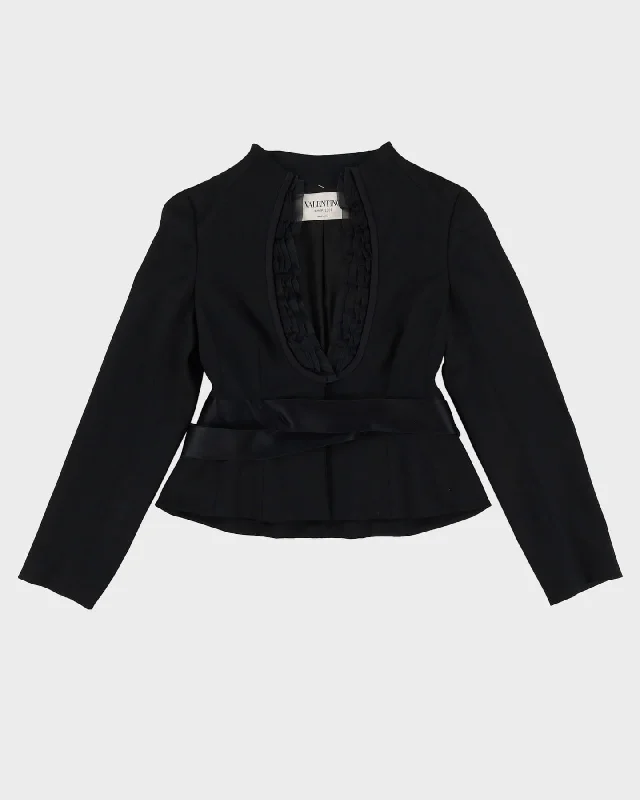 Valentino Hiver 2008 Black Evening Blazer Jacket - S Cotton Fabric Linen Fabric Terry Fabric