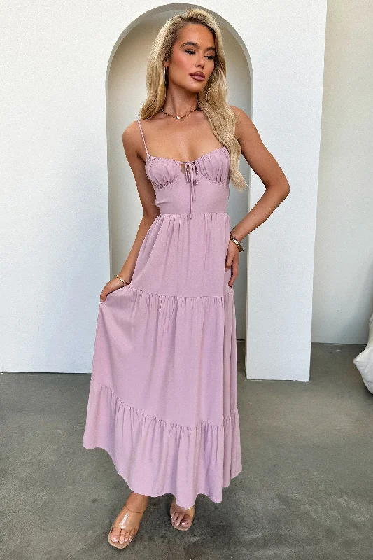 Allie Maxi Dress - Dark Blush Cozy Spaghetti Strap Maxi Dress