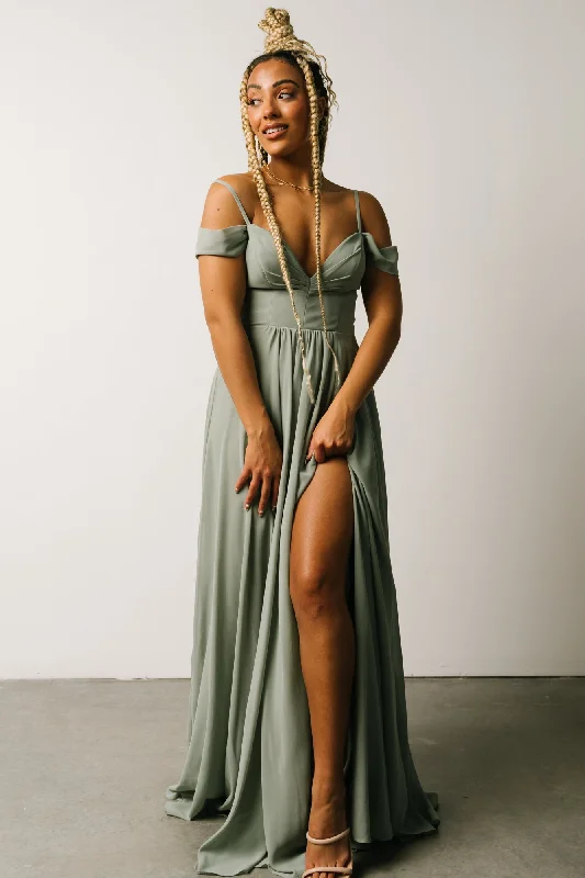 Bianca Lace Maxi Dress | Dusty Sage Chic Boho Print Maxi Dress
