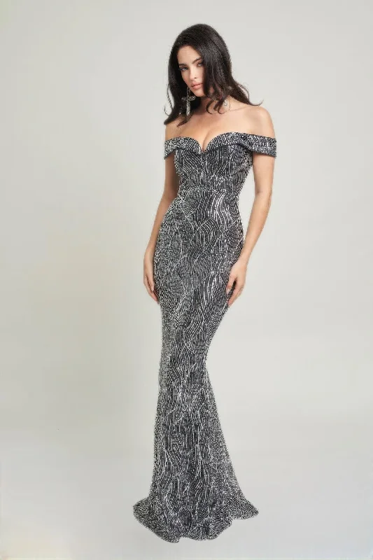 Sirene Sequins Maxi Dress Fashionable Asymmetrical Maxi Dress