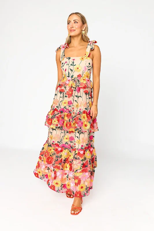 Edie Tie-Shoulder Maxi Dress - Unconditional Elegant Maxi Dress with Lace