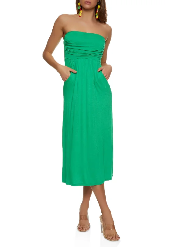 Strapless Maxi Dress Fashionable Button-Down Maxi Dress