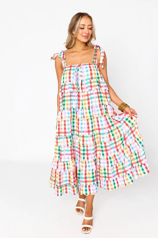 Landon Tie-Shoulder Maxi Dress - Daybreak Elegant Floral Maxi Dress