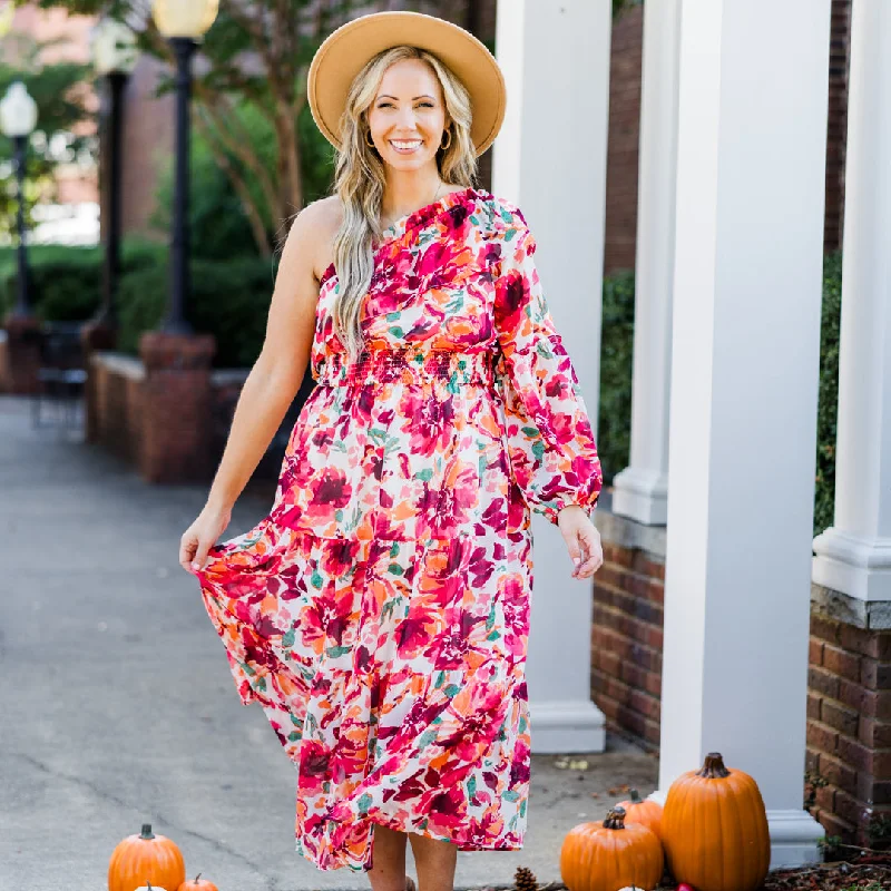 Love In The Moment Maxi Dress, Red Floral Stylish A-Line Maxi Dress