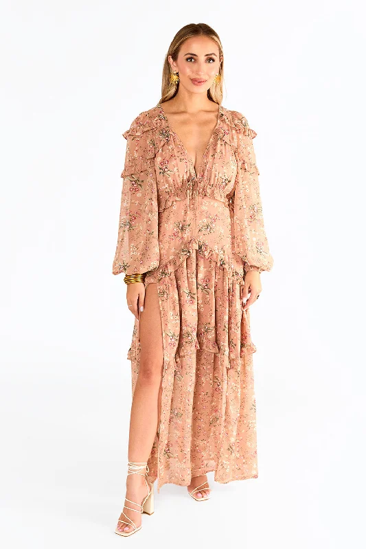 Pia Long Sleeve Maxi Dress - Adrift Classic Tulle Maxi Dress