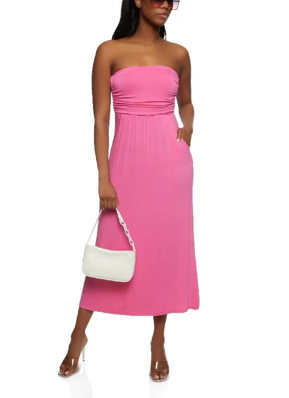 Strapless Maxi Dress Stylish Off-Shoulder Maxi Dress