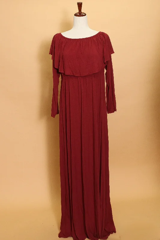 Plus Merlot Maxi Dress Comfortable Bohemian Maxi Dress