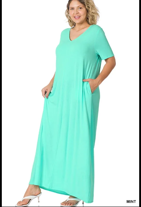Mint plus size short sleeve maxi dress with pockets Fashionable Chiffon Tiered Maxi Dress Mint plus size short sleeve maxi dress with pockets Fashionable Chiffon Tiered Maxi Dress