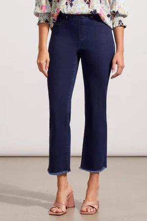 Tribal Audrey Pull-On Straight Crop Ankle Jean 6733O-2020-2181 Classic Blue Denim Jeans Tribal Audrey Pull-On Straight Crop Ankle Jean 6733O-2020-2181 Classic Blue Denim Jeans