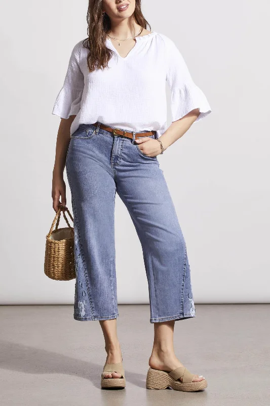Tribal Sophia Wide Crop Embroidered Jean 5473O-2020-2284 Dark Vintage Fashionable Straight Fit Denim Tribal Sophia Wide Crop Embroidered Jean 5473O-2020-2284 Dark Vintage Fashionable Straight Fit Denim