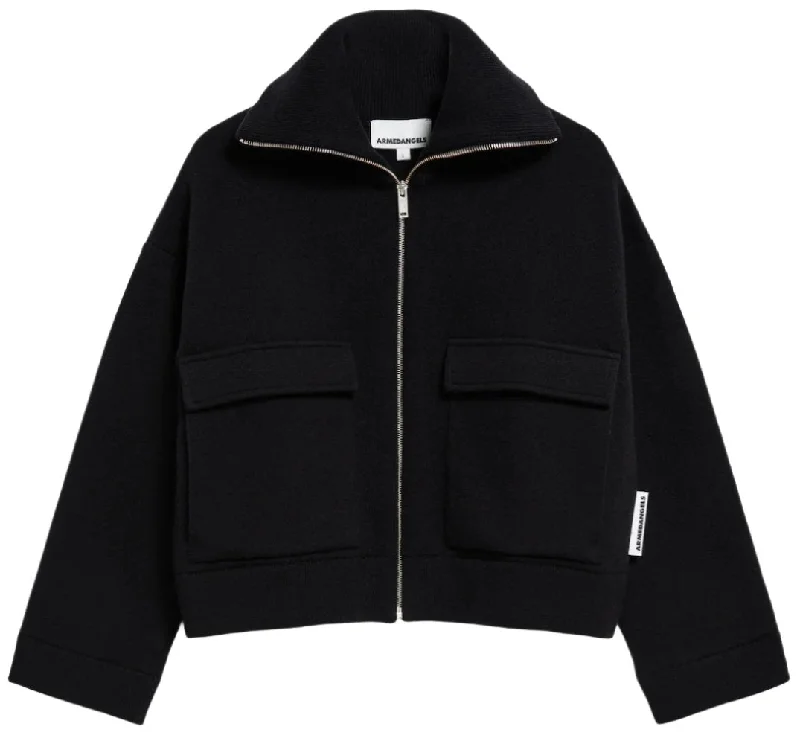 ARMEDANGELS Joaniaas jacket black women Stand-Up Collar Roll-Neck Collar Turtle Neck ARMEDANGELS Joaniaas jacket black women Stand-Up Collar Roll-Neck Collar Turtle Neck