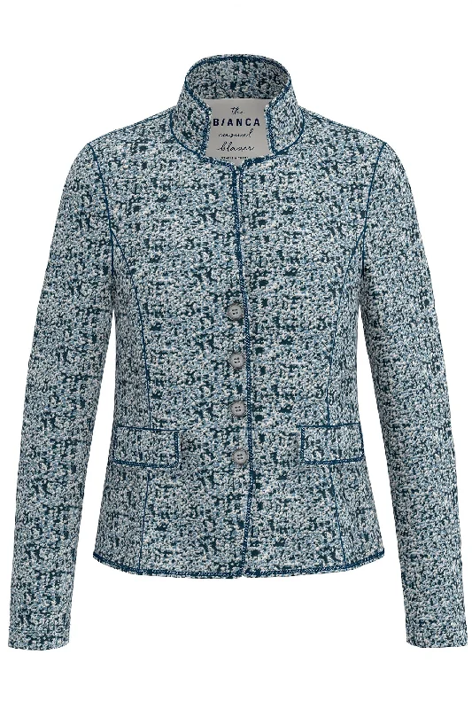 Bianca 44102 Blue Mix Joalina Blazer Jacket Cotton Jacket Linen Jacket Terry Jacket