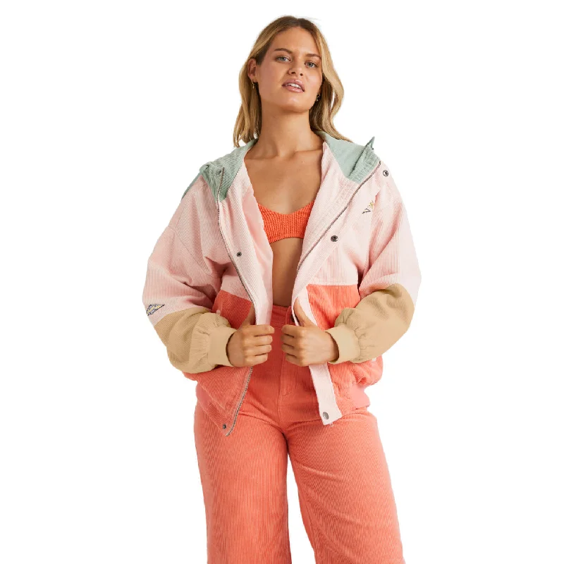 Billabong Set The Tone Jacket Notch Collar Peter Pan Collar Cowl Neck