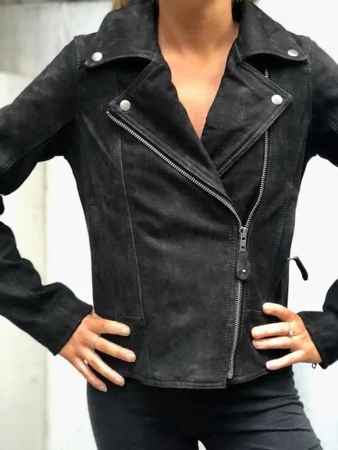 Merla Moto - Blackbird - Ladies Festival Fringe Nubuck Leather Jacket Fleece Jacket Down Jacket Parka Merla Moto - Blackbird - Ladies Festival Fringe Nubuck Leather Jacket Fleece Jacket Down Jacket Parka