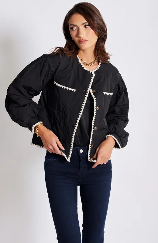 Bishop & Young - Brooklyn Whipstitch Quilted Jacket Belted Jacket Elasticated Jacket Padded Jacket Bishop & Young - Brooklyn Whipstitch Quilted Jacket Belted Jacket Elasticated Jacket Padded Jacket