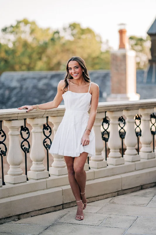 Gracie Mini Dress - Off White Stylish Ruffle Mini Dress