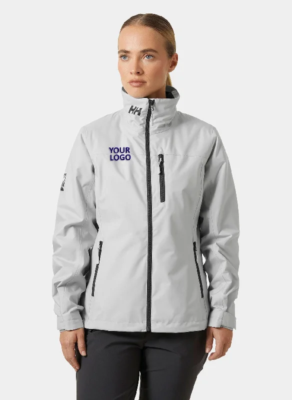 Helly Hansen Women's Midlayer Custom Crew Jackets, Grey Fog Cardigan Sweater Pullover
