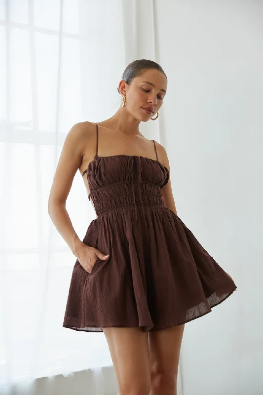Eliza Open Back Mini Dress Trendy Wraparound Mini Dress