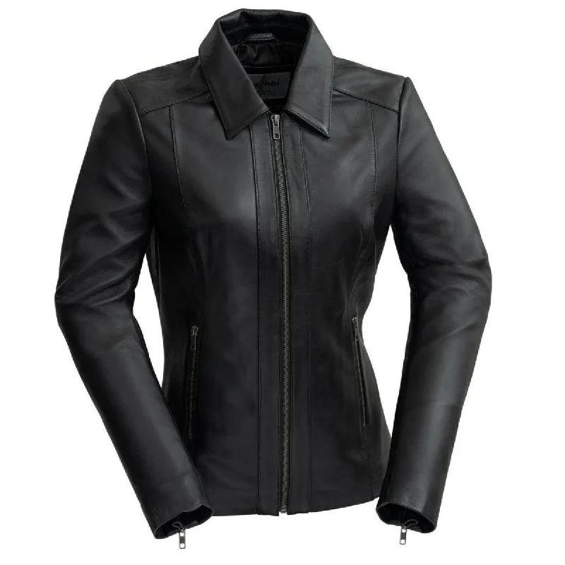 First Manufacturing Patricia - Women's Lambskin Leather Jacket Faux Fur Fabric Real Fur Fabric Shearling Fabric First Manufacturing Patricia - Women's Lambskin Leather Jacket Faux Fur Fabric Real Fur Fabric Shearling Fabric