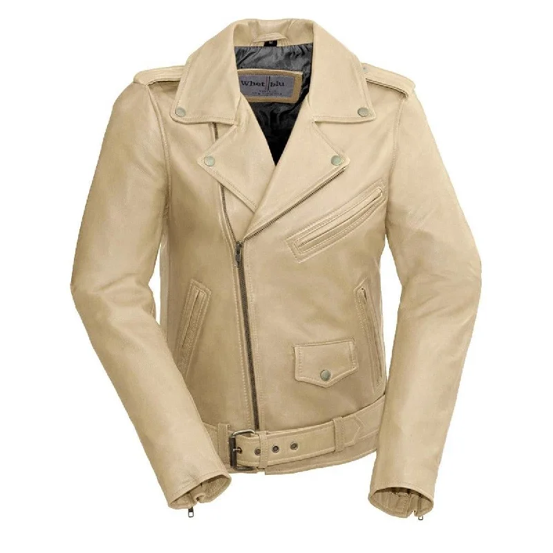 First Manufacturing Rebel - Women's Lambskin Leather Jacket, Oil Sand Herringbone Jacket Checkered Jacket Solid Jacket First Manufacturing Rebel - Women's Lambskin Leather Jacket, Oil Sand Herringbone Jacket Checkered Jacket Solid Jacket