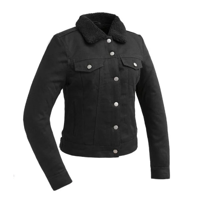 First Manufacturing Samantha - Women's Faux Shearling Twill Jacket Rayon Fabric Velvet Fabric Corduroy Fabric First Manufacturing Samantha - Women's Faux Shearling Twill Jacket Rayon Fabric Velvet Fabric Corduroy Fabric